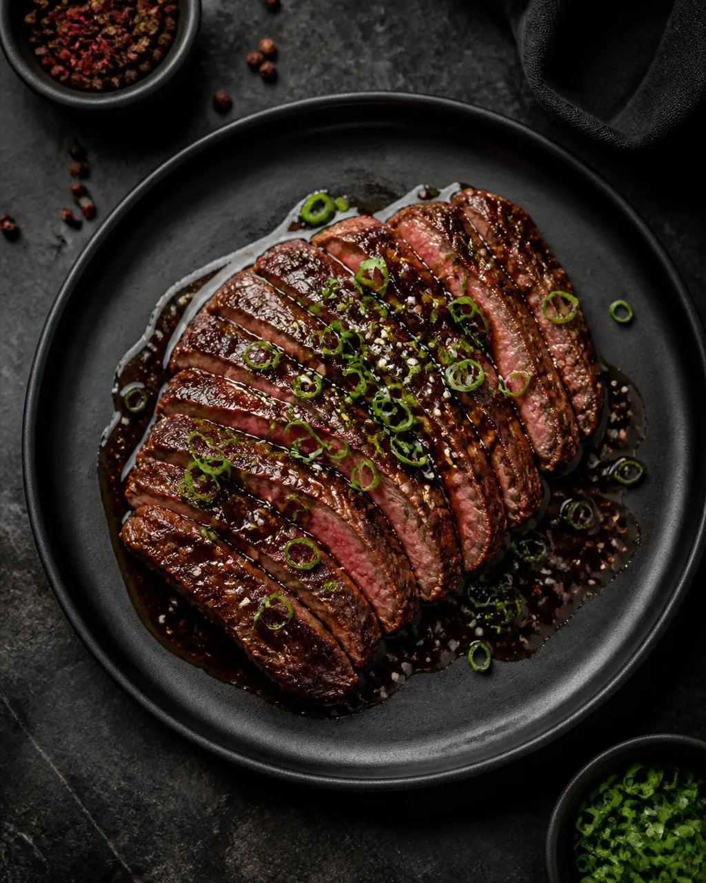 Black Pepper Beef bei Bloom: Dry-Aged Striploin in Szechuan-Pfeffersauce